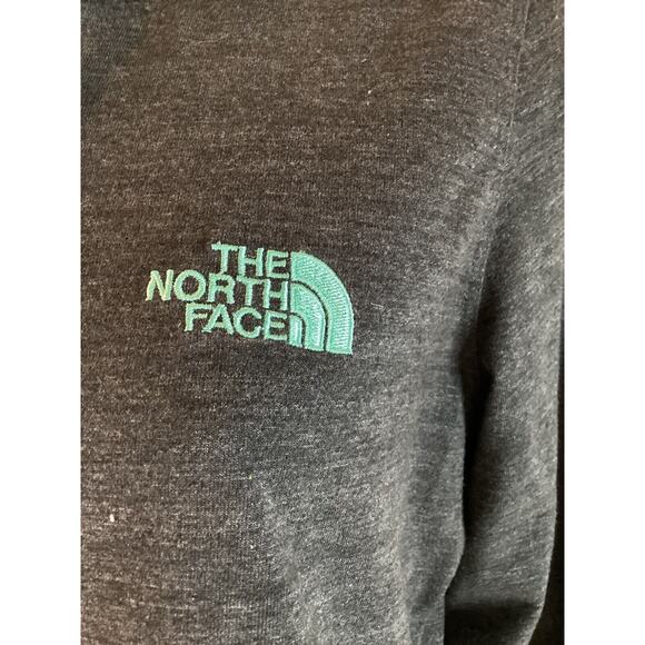 North Face Hoodie Long Sleeve Hooded Gray Mint Womens Kangaroo pocket Medium - Picture 2 of 10